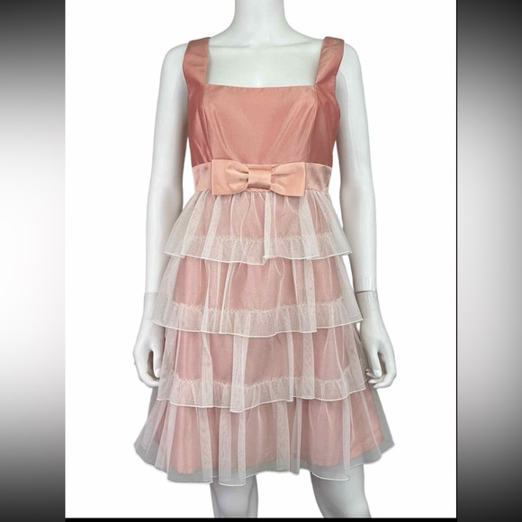 Betsey Johnson Dresses & Skirts - Betsey Johnson Pink Satin Ruffle Cocktail Dress